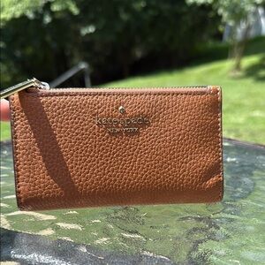 Kate Spade Tan Leather Zip Wallet
